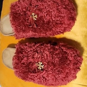 Tory Burch Shearling Mules size 8.5